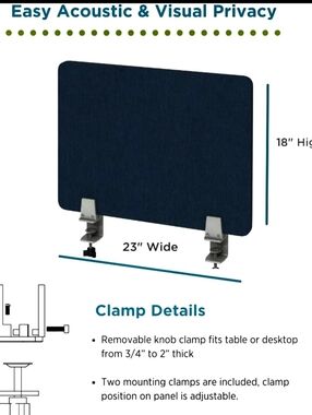 Sound Absorbing Privacy Shield - Desk Divider for Students and Office